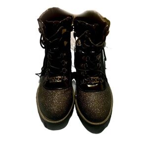 Michael Kors Black Glitter Boots.